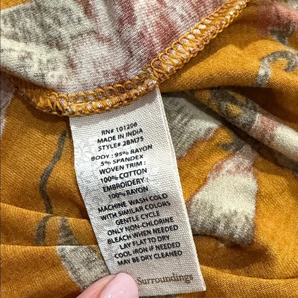 Sundance Mustard Floral Tunic - Etana - Picture 7 of 14